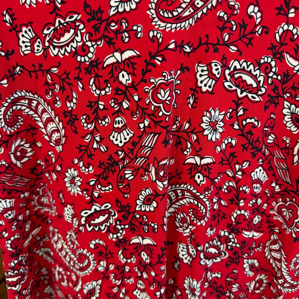 LOFT OUTLET by Ann Taylor Paisley Dress Red Sleeveless Women's Size XL NWT! - Picture 6 of 6